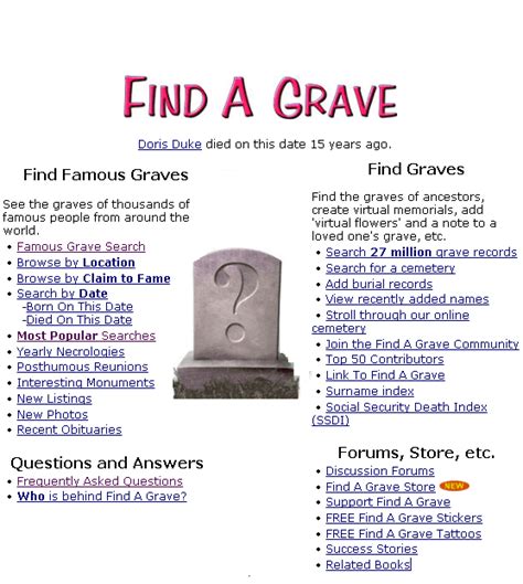 find a grave memorial search